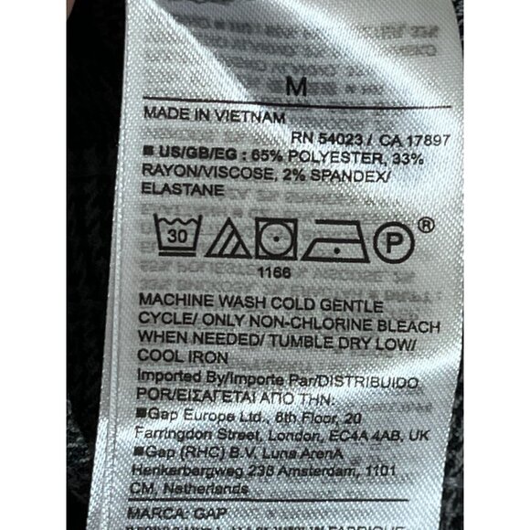 Gap Plaid Pull On Pant M Gray Wide Leg Check Academia Preppy Classic Chic Boho - Picture 10 of 11